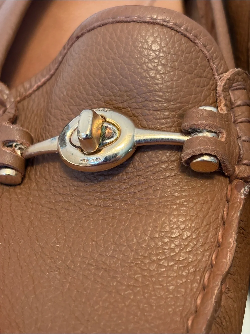Coach Arlene Brown Leather Bit-Detail Loafers 8.5